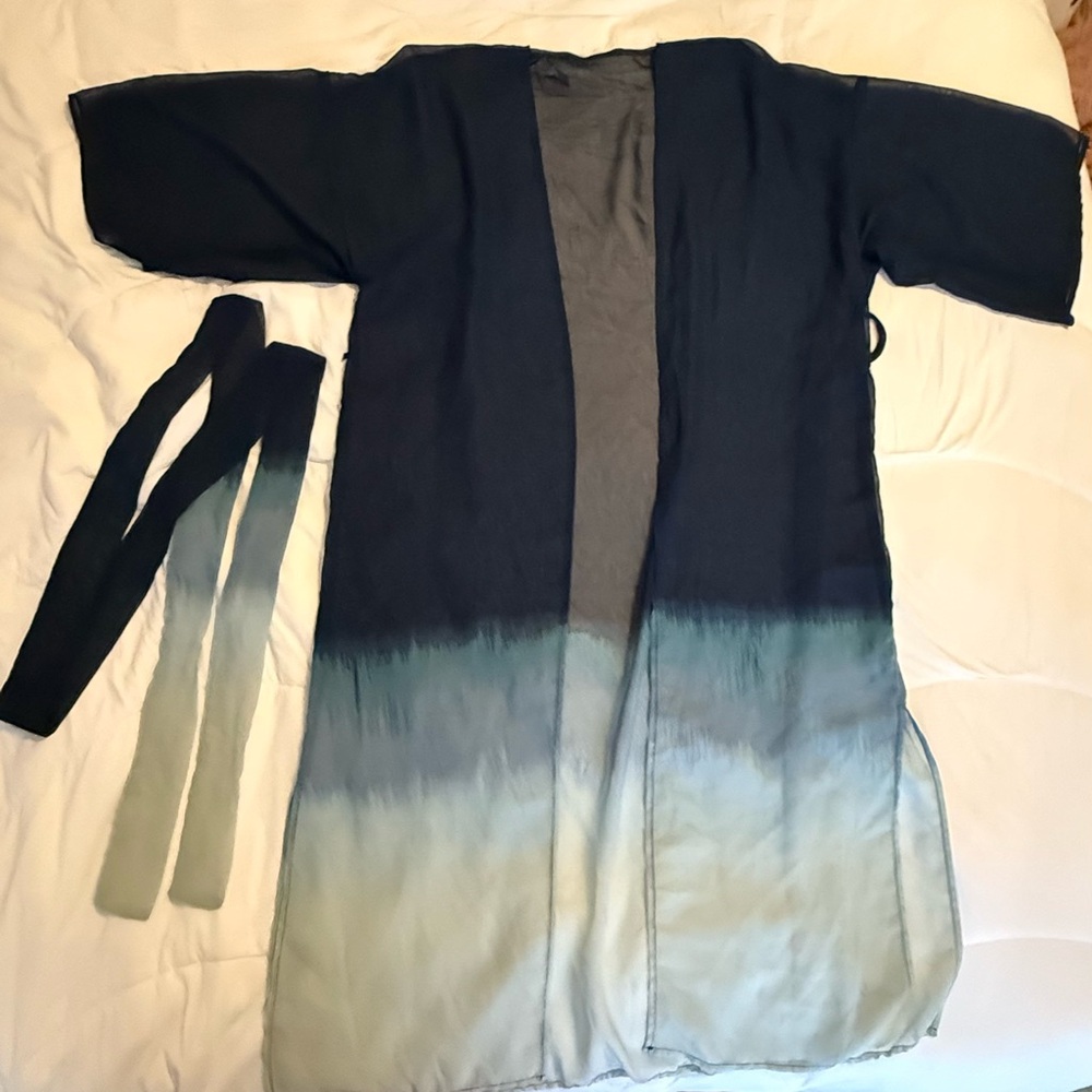 Blue Ombré Sheer Robe - Picture 2 of 7